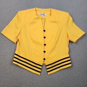 VTG 80’s Petite Womens Size 8 Short Sleeve Barbie Crop Blazer Jacket USA Made